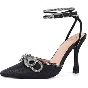 Women's Rhinestone Ankle Strap Heel